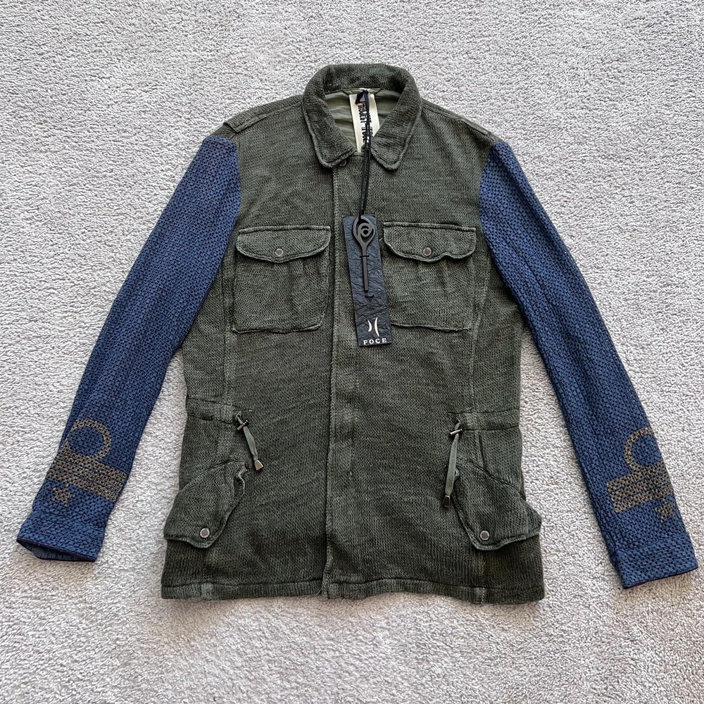Project Foce Single Season Military Jacket Mens EU 48 Green Mesh Sleeve Full Zip - Picture 1 of 16